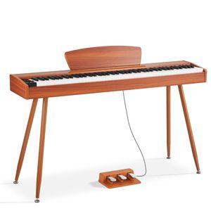 Piano digital completamente ponderado de 88 teclas de Color madera para principiantes 280 tonos Conexión inalámbrica Soporte Triple Pedal Adaptador de corriente - Product Image 1