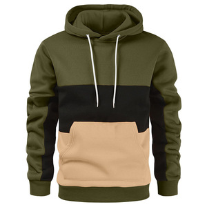 Sudadera con Capucha para Hombre, Diseño Color Block, Corte Regular, Casual, Manga Larga, con Bolsillos, Tejida, para Otoño - Product Image 1