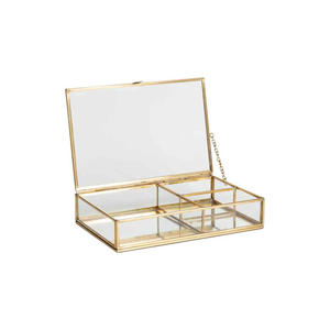 Boîte à bijoux en verre avec cadre en laiton sur mesure en gros - Product Image 2