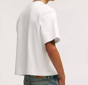 เสื้อยืดทรงหลวมไหล่ตก ผ้าคอตตอน ไซส์ใหญ่ สกรีนโลโก้ได้ ทรงบ็อกซี่ ตัดสั้น สไตล์สตรีทแวร์ สำหรับผู้ชาย - Product Image 2
