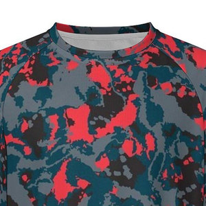 Sudadera de cuello redondo con estampado de camuflaje para hombre, manga raglán, corte regular, informal, de punto, transpirable, 100% forro polar - Product Image 2