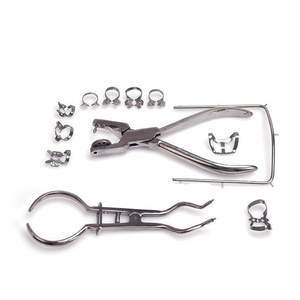High Quality CE Certified Stainless Steel Manual Dental Rubber Dam <b>Kit</b> 12 Pieces Silver Color <b>Model</b> RT-K-0707 by Roboz Tech - Product Image 2