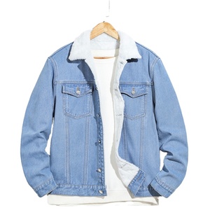 New <b>Men's</b> Winter Thicken <b>Sherpa</b> Lined Denim <b>Jacket</b> Wool <b>Jacket</b> Sheepskin Coat Warm Jean fur Denim <b>Jacket</b> for <b>Man</b> - Product Image 1