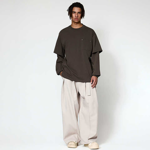 T-shirts décontractés pour hommes à manches doubles imprimés sur mesure OEM, 100% coton, coupe ample à manches longues - Product Image 1