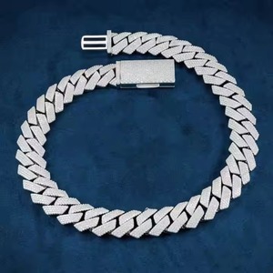 Cadena Cubana de Lujo para Hombre, Alta Demanda, Oro Blanco, Diamantes Redondos Cultivados en Laboratorio, Joyería Hip Hop para Regalo o Compromiso - Product Image 3