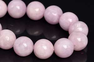 Perles de Kunzite du Brésil, pierres précieuses naturelles authentiques, demi-brin, perles rondes en vrac, 7,5 pouces, vente en gros de bijoux - Product Image 6