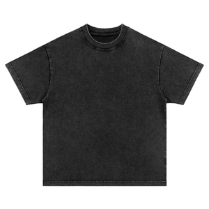 T-shirt en coton noir gaufré Dreamers Flock pour homme, coupe classique, streetwear, manches courtes, col rond, respirant, séchage rapide, logo frontal - Product Image 5
