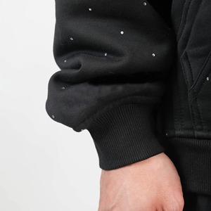 Custom Black Rhinestone Hoodie Men's Pullover Sweatshirt <b>Studded</b> Streetwear Oversized Hoodie Manufacturer Wholesale <b>Clothing</b> - Product Image 6