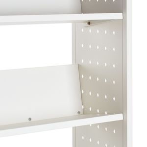 Carrello Porta Libri a Rotelle Monofacciale con Capacità di 150 Kg, 77 x 38 x 122 cm, Ripiani Metallici a V, Serratura da 3 Pollici - Product Image 2