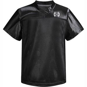 ผู้ผลิตเสื้อรักบี้ จัดแสดงภาพถ่ายผลิตภัณฑ์คุณภาพระดับโรงงาน เสื้อเจอร์ซีย์ตาข่ายแขนสั้น ระบายอากาศได้ดี แขวนอยู่บนราว - Product Image 2