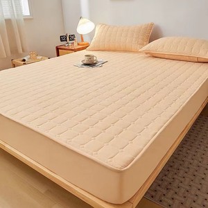 Quilted 100% Polyester 300tc 3-4 Inches Thick <b>Bed</b> Protection <b>Pad</b> All-Season Breathable Woven Mattress Cover Machine Washable for - Product Image 1