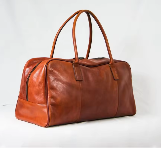 Genuine Leather Travel Duffel Bag Large Capacity Luggage Bag for Men Women Business Travel and Weekend Use