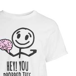Camiseta Blanca para Hombre con Estampado de Cerebro de Dibujos Animados, Manga Corta, Cuello Redondo, Estilo Casual, Corte Regular, Tela Jersey Estampada - Product Image 5