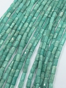 Perles tubulaires facettées en amazonite bleue naturelle, 5x13mm à 5x15mm, brin de 14 pouces, perles de pierres précieuses en vrac pour la vente en gros de bijoux en Chine - Product Image 4