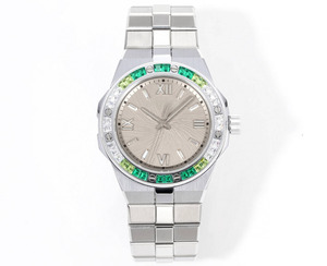 Montre mécanique automatique pour homme, élégante, de qualité supérieure, avec cadran gris en moissanite, pour les occasions décontractées, les affaires et les trajets quotidiens - Product Image 1