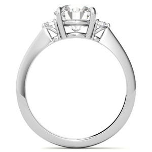 Bague en Moissanite à Coupe Géométrique Trio, en Argent Sterling 925 Plaqué Or, Trois Pierres, Luxe Certifié, pour Fiançailles, Mariage ou Promesse - Product Image 3