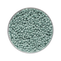 Granulés de LLDPE recyclé PCR, origine Corée, vert menthe clair, qualité industrielle, échantillon disponible à partir de 1 kg, analyse des matériaux, approvisionnement