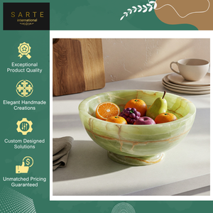 Cuenco Decorativo de Ónix Verde Natural Premium, Hecho a Mano, para Decoración del Hogar, Fabricante, Exportador, OEM, ODM, Venta al Por Mayor - Product Image 6
