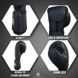 Guantes de Boxeo de Microfibra de Primera Calidad BLAZE FIGHT GEAR con Cierre de Gancho y Bucle para Soporte de Muñeca, para Entrenamiento de Sparring y Muay Thai - Product Image 5