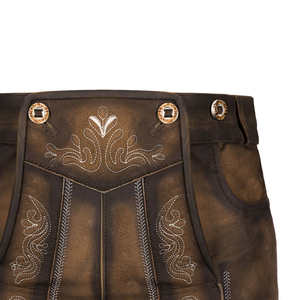 Shorts bavarois en cuir pour homme, ensemble chemise et pantalon court brodé - Product Image 1