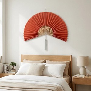 Éventail mural traditionnel en bambou, tissé à la main, pliable, décoratif, à suspendre pour chambre bohème, salon, hôtel, complexe hôtelier, maison - Product Image 6
