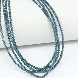 Perles Rondelles Facettées à la Main en Diamant Bleu Naturel, Fil de 1,6 mm à 2,4 mm, 15 Pouces, Micro-Coupées, Perles Libres pour la Fabrication de Bijoux Fins - Product Image 1