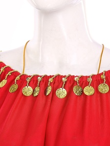 Traje de Danza del Vientre para Mujer, Estilo Estándar, para Actuaciones, Fiestas Temáticas, Carnaval, Top Corto con Pantalón Metálico, para Fiestas de Cumpleaños - Product Image 4