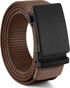 Braided <b>Cow</b> Hide Casual Belt Black Solid Color Silver Square Buckle Durable Stretch Design 3.5cm Width 110cm Length Men's - Product Image 2