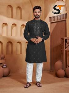 Lujoso Conjunto de Sherwani y Pantalón para Hombre de Seda Banarasi de 14 kg con Tejido Intrincado, Talla Personalizada, Largo hasta la Rodilla, para Fiestas - Product Image 5