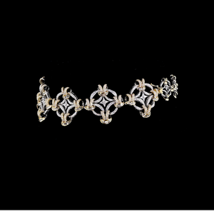 Ensemble Bracelet et Collier Diamant Convertible Or Bicolore Maillons Modulaires Certifié IGI Bijoux de Luxe Cadeau de Mariage - Product Image 1