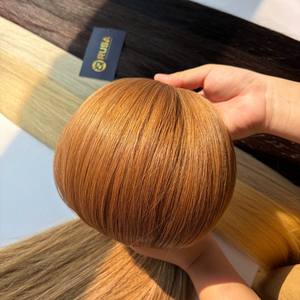 Cabello Humano Virgen Vietnamita Rusahair al por Mayor, Rubio Liso, Cutícula Alineada, Súper Doble Trama, Sin Permanente, Extensiones - Product Image 1