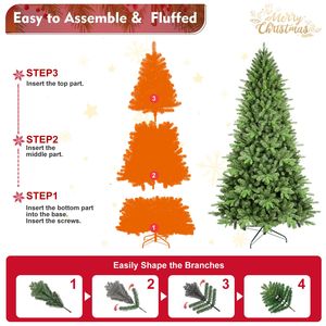 Albero di Natale Artificiale Verde da 180 cm, Rami Misti in PE/PVC, Base Pieghevole Premium con Cerniere, Decorazione Natalizia da Interno - Realistico - Product Image 2