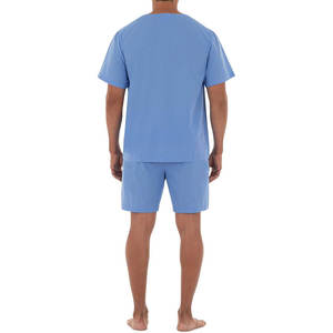 Ensemble d'été assorti pour homme, streetwear, 2 pièces, haut à manches courtes en coton respirant tricoté uni et short - Product Image 5