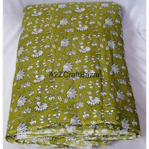 Tissu en coton 100% écologique léger, imprimé à la main au bloc de Jaipur Sanganeri, fabriqué en Inde, matière première en gros - Product Image 4