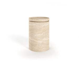 Boîte de rangement ronde en travertin de qualité supérieure, élégante décoration d'intérieur au style moderne, boîte en marbre de luxe pour l'organisation - Product Image 2