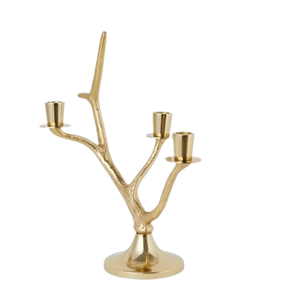 Porte-bougie votif moderne en métal et verre, finition dorée, forme ronde, pour la décoration de Noël, de la maison et des mariages - Product Image 2