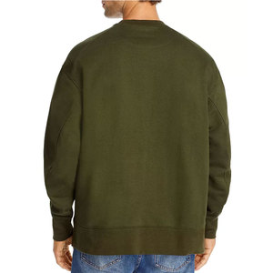 Sweat-shirt décontracté surdimensionné en molleton de coton uni à col rond et manches longues pour homme – Vente en gros - Product Image 4