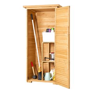 Grande Capanno da Giardino in Legno per Esterni con Scaffali in Metallo e Pavimento Impermeabile, Ripostiglio per Attrezzi da Giardino di Grandi Dimensioni - Product Image 1