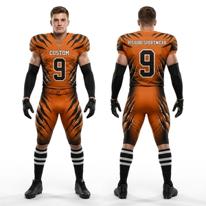 Ensemble de maillot et pantalon de football américain personnalisé à motif étoile bleue, en polyester, par sublimation, pour équipe - Product Image 5