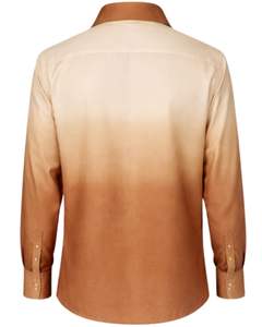 Camisa Formal para Hombre en Degradado Beige Cobre, Algodón Premium, Manga Larga, Cierre de Botones, Estilo Casual Elegante, Fabricante Personalizado, Suministro al por Mayor - Product Image 2