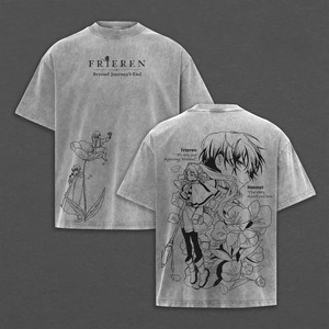 อะนิเมะฟรีเรน ฮิมเมลคู่รักเสื้อยืดพิมพ์ลายซิลค์สกรีนผู้ชายแขนสั้น O-Neck ผ้าฝ้ายเสื้อยืดลำลอง - Product Image 2