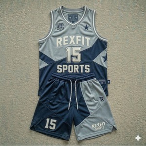 REXFIT SPORTS Jersey Shorts Set <b>Athletic</b> Football OEM Uniform Set Custom Sleeveless Jersey Shorts Sublimation Sports Uniform - Product Image 6