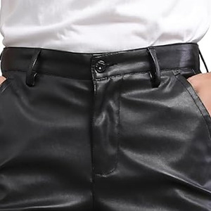Nouveauté 2026 – Short en cuir noir respirant pour homme, tendance, confortable, avec logo personnalisé, haute qualité, style clubwear et streetwear - Product Image 6