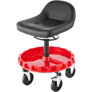 Taburete Rodante para Garaje con Altura Ajustable de 22-26 Pulgadas, Capacidad de 300 LBS, Neumático, con Bandeja, Asiento Móvil para Reparación de Automóviles - Product Image 4