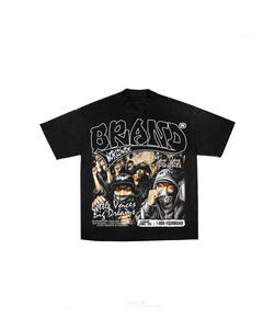 2025 logotipo personalizado Hip Hop largo 100% algodón camisetas 200gsm francés Terry muy desgastado rasgado serigrafía hombres - Product Image 2