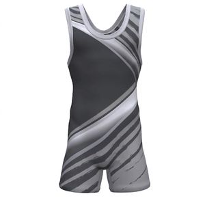 Combinaison de lutte unisexe en Spandex/Polyester extensible de haute qualité, séchage rapide, sublimation économique, pour entraînement en salle de sport, coupe ajustée - Product Image 1