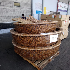 เรือไม้ไผ่ทำมือขายส่ง พร้อมม้านั่งและไม้พาย เรือไม้ไผ่เวียดนาม สำหรับตกแต่งรีสอร์ท - Product Image 1
