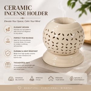 Mini Ceramic <b>Electric</b> <b>Oil</b> <b>Diffuser</b> Burner | Handcrafted Aroma <b>Oil</b> Warmer for Essential <b>Oils</b> Home Fragrance Spa Decor Gift Decor - Product Image 5