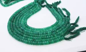 Natural Green Onyx Rondelle Shape <b>Beads</b> 6-6.5 MM Green Onyx Plain <b>Beads</b> 10 Inch Smooth Green Onyx Gemstone Rondelle Wholesale - Product Image 4