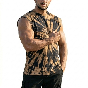 Débardeur Homme Premium 100% Coton Respirant Tie-Dye Streetwear Grammage Lourd Col Rond Personnalisable Effet Délavé Vintage - Product Image 4